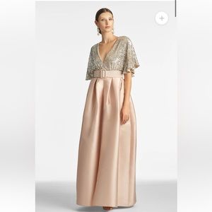 Sachin and Babi Simone gown Silver Peony